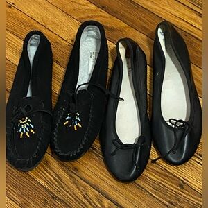 2 pair lot ballerina / Native look flats sz 10M black